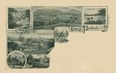 7 Bild Lithokarte Seebach bei Villach - alte historische Fotos Ansichten Bilder Aufnahmen Ansichtskarten 