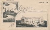 2 Bild Litho Karte-Friedau an der Drau - Draugegend (Podravska) - alte historische Fotos Ansichten Bilder Aufnahmen Ansichtskarten 