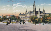 Rathaus mit Rathauspark - Oesterreich - alte historische Fotos Ansichten Bilder Aufnahmen Ansichtskarten 