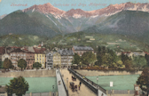 Innsbruck mit Frau Hittgebirge - Oesterreich - alte historische Fotos Ansichten Bilder Aufnahmen Ansichtskarten 