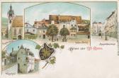 4 Bild Litho Karte - Krems - Oesterreich - alte historische Fotos Ansichten Bilder Aufnahmen Ansichtskarten 