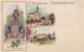 3 Bild Litho Karte - Innsbruck - alte historische Fotos Ansichten Bilder Aufnahmen Ansichtskarten 