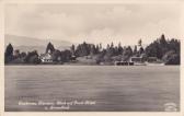 Faakersee, Inselhotel mit Badestrand - Finkenstein am Faaker See - alte historische Fotos Ansichten Bilder Aufnahmen Ansichtskarten 