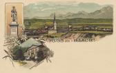 6 Bild Litho Karte Villach - Villach(Stadt) - alte historische Fotos Ansichten Bilder Aufnahmen Ansichtskarten 