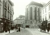 Blick zur Kirche, um 1910 - Europa - alte historische Fotos Ansichten Bilder Aufnahmen Ansichtskarten 