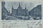 Graz, Rathaus - Mondscheinkarte, Neujahrskarte - Oesterreich - alte historische Fotos Ansichten Bilder Aufnahmen Ansichtskarten 