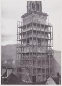 Stadtpfarrkirche St. Jakob, Kirchturmsanierung - Villach-Innere Stadt - alte historische Fotos Ansichten Bilder Aufnahmen Ansichtskarten 