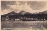 Sandbank mit Mittagskogel, Bootshaus Fürst - Finkenstein am Faaker See - alte historische Fotos Ansichten Bilder Aufnahmen Ansichtskarten 