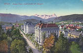 Schulstrasse mit  Bundesbahndirektion - Oesterreich - alte historische Fotos Ansichten Bilder Aufnahmen Ansichtskarten 