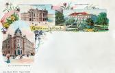 3 Bild Litho Karte -  Laibach - Laibach / Ljubljana - alte historische Fotos Ansichten Bilder Aufnahmen Ansichtskarten 