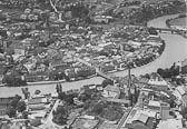 Luftbild Villacher Innenstadt - alte historische Fotos Ansichten Bilder Aufnahmen Ansichtskarten 