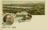 3 Bild Litho Karte Velden am Wörthersee - alte historische Fotos Ansichten Bilder Aufnahmen Ansichtskarten 