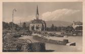 Stadtpark und die evangelische Kirche - Villach - alte historische Fotos Ansichten Bilder Aufnahmen Ansichtskarten 