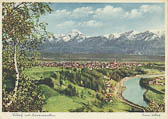 Drau und Mittagskogel - Villach(Stadt) - alte historische Fotos Ansichten Bilder Aufnahmen Ansichtskarten 