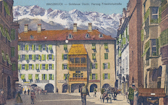 Innsbruck - Goldenes Dachl, Herzog Friedrichstraße - Oesterreich - alte historische Fotos Ansichten Bilder Aufnahmen Ansichtskarten 