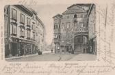 Villach, Schulstraße u. Hauptplatz mit Rautterhaus - Europa - alte historische Fotos Ansichten Bilder Aufnahmen Ansichtskarten 