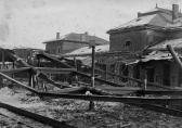 Kriegszerstörungen im Bahnhofsgelände - Oesterreich - alte historische Fotos Ansichten Bilder Aufnahmen Ansichtskarten 