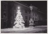 Dreifaltigkeitssäule Winteransicht - Villach-Innere Stadt - alte historische Fotos Ansichten Bilder Aufnahmen Ansichtskarten 