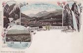 4 Bild Litho Karte Hermagor - Kärnten - alte historische Fotos Ansichten Bilder Aufnahmen Ansichtskarten 