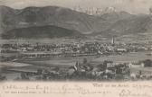 Panoramaansicht auf Villach und den Mangart - alte historische Fotos Ansichten Bilder Aufnahmen Ansichtskarten 