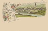 Litho Karte Villach, Eisenbahnbrücke - Villach - alte historische Fotos Ansichten Bilder Aufnahmen Ansichtskarten 