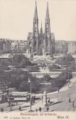 Wien, Maximilianplatz mit Votivkirche - alte historische Fotos Ansichten Bilder Aufnahmen Ansichtskarten 