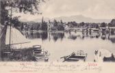 Velden, Blick in die Westbucht mit Schloss Velden - Oesterreich - alte historische Fotos Ansichten Bilder Aufnahmen Ansichtskarten 