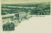 3 Bild Litho Karte Velden am Wörthersee - Oesterreich - alte historische Fotos Ansichten Bilder Aufnahmen Ansichtskarten 