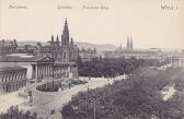 Parlament, Rathaus und Franz Josefs Ring - Wien  1.,Innere Stadt - alte historische Fotos Ansichten Bilder Aufnahmen Ansichtskarten 