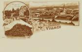 3 Bild Litho Karte Villach  - alte historische Fotos Ansichten Bilder Aufnahmen Ansichtskarten 