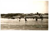 Uferansicht von Drobollach vom zugefrorenem See - Drobollach am Faaker See - alte historische Fotos Ansichten Bilder Aufnahmen Ansichtskarten 