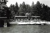 Badehaus mit Strand vom Inselhotel - Faak am See - alte historische Fotos Ansichten Bilder Aufnahmen Ansichtskarten 