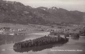 Faakerseeinsel mit Blick auf Faak und Karawanken - Finkenstein am Faaker See - alte historische Fotos Ansichten Bilder Aufnahmen Ansichtskarten 