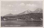 Sandbank mit Mittagskogel, Bootshaus Fürst  - Finkenstein am Faaker See - alte historische Fotos Ansichten Bilder Aufnahmen Ansichtskarten 