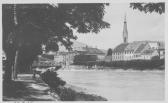 Drau mit Blickrichtung Nikolaikirche - Villach(Stadt) - alte historische Fotos Ansichten Bilder Aufnahmen Ansichtskarten 