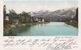 Partie an der Drau mit Blick auf die Karawanken - Villach(Stadt) - alte historische Fotos Ansichten Bilder Aufnahmen Ansichtskarten 