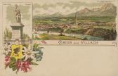 189? - 2 Bild Litho Karte Villach - Europa - alte historische Fotos Ansichten Bilder Aufnahmen Ansichtskarten 