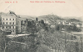 Neue Villen Freinberg mit Pöstlingberg - Oesterreich - alte historische Fotos Ansichten Bilder Aufnahmen Ansichtskarten 