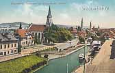 Lendkanal mit evengelischer Kirche - Oesterreich - alte historische Fotos Ansichten Bilder Aufnahmen Ansichtskarten 