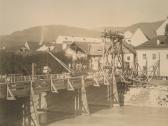 Brückenbaustelle 1886 - Oesterreich - alte historische Fotos Ansichten Bilder Aufnahmen Ansichtskarten 