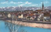 Blick auf Villach und die Drauberme - Villach-Innere Stadt - alte historische Fotos Ansichten Bilder Aufnahmen Ansichtskarten 