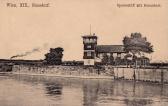 Wien, Nussdorf, Sperrschiff mit Donauhort - Wien,Döbling - alte historische Fotos Ansichten Bilder Aufnahmen Ansichtskarten 