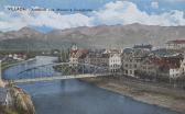 Blick auf die Draubrücke und auf die Karawanken - Villach - alte historische Fotos Ansichten Bilder Aufnahmen Ansichtskarten 