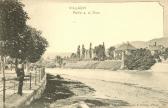 Blick zum Willroider-Haus mit dem Draubad - Villach(Stadt) - alte historische Fotos Ansichten Bilder Aufnahmen Ansichtskarten 