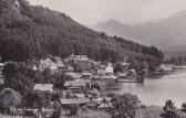 Egg am See, Badehäuser und Strandhotel Aschgan - Egg am Faaker See - alte historische Fotos Ansichten Bilder Aufnahmen Ansichtskarten 