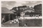 Strandhotel Aschgan mit Strandbad - Egg am Faaker See - alte historische Fotos Ansichten Bilder Aufnahmen Ansichtskarten 