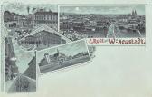 5 Bild Litho - Mondscheinkarte - Wiener Neustadt - Wiener Neustadt - alte historische Fotos Ansichten Bilder Aufnahmen Ansichtskarten 