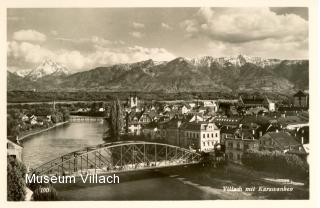 Stadtbrücke mit Kriegsbrücke im Hintergrund - Kärnten - alte historische Fotos Ansichten Bilder Aufnahmen Ansichtskarten 