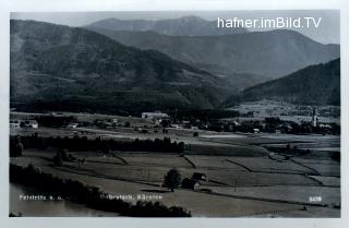 Blickrichtung nach Süden, Dobratsch im Hintergrund - alte historische Fotos Ansichten Bilder Aufnahmen Ansichtskarten 