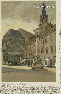 Hauptplatz Villach mit Rautterhaus - Oesterreich - alte historische Fotos Ansichten Bilder Aufnahmen Ansichtskarten 